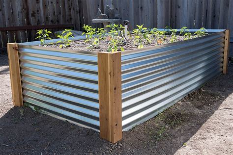 garden boxes with corrugated metal|tall metal raised garden beds.